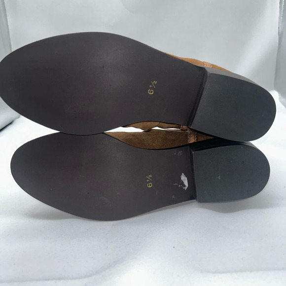 Journee Signature Boots Womens 6 1/2 Cognac Brown Leather Slouch Bree Ankle NEW - Picture 8 of 11